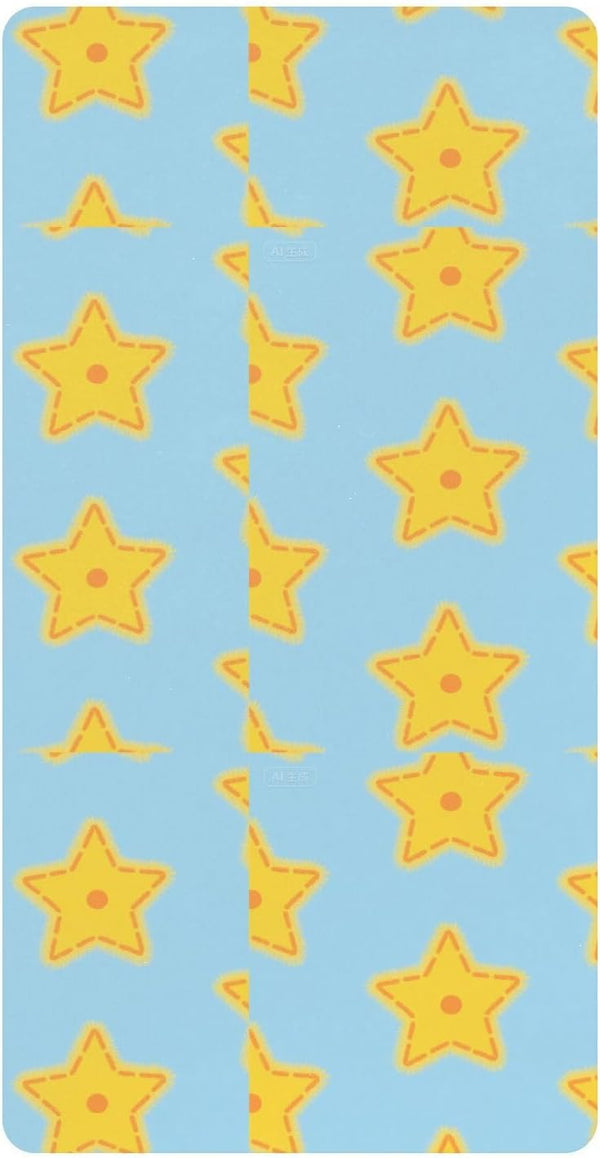 miaozhen Cotton Baby Crib Sheets Ultra Soft Yellow Christmas Stars Crib Mattress Sheet