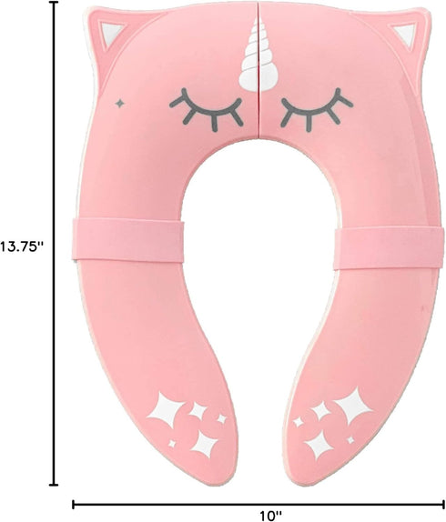 Hippypotamus Travel Potty Seat for Toddler - Folding Potty Training Seat - Portable Toilet Seat Cover for Baby & Kids