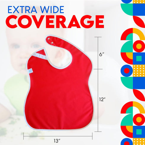 1-4 Large Waterproof Baby Bibs for years old Lightweight, Soft & Durable Bibs for Girls and Boys