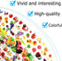 60 Sheets (1800+) Stickers for Kids, CNYMANY 3D Puffy Stickers for Scrapbooking Bullet Journal