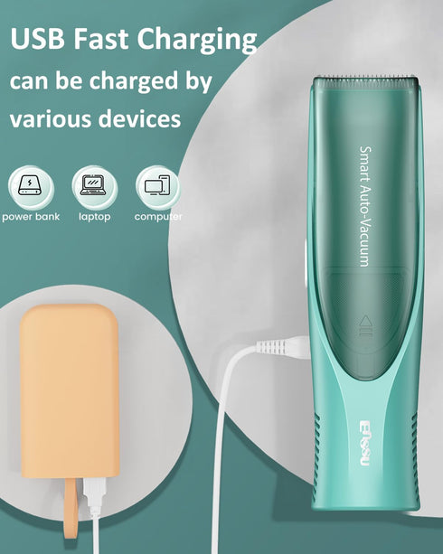 Trimmer ENSSU Baby Hair Clipper,Vaccum Hair Clippers for Kids/Toddlers,Cordless Baby Hair Cutting Kit with Two