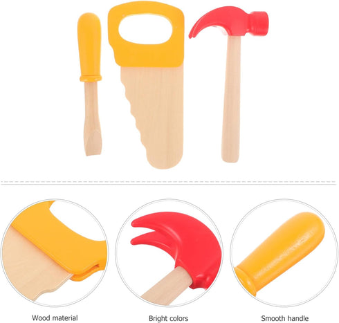 1 Set of Wooden Simulation Hammer Toy, Educational Tool Toys for School Play Games & Birthday Party Decoration Supplies