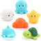 PUPTILY Bath Toys 6 Pack No Hole Baby Bathtub Toys Soft Squeezable &