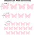 24 Cute Pink Butterfly Wall Decor pcs, Girls Room Wall Decals, Danish Pastel Aesthetic Butterflies Stickers for Nursery
