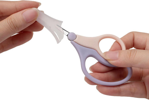WWZJ 2Pcs Toddler Safety Scissor, Baby Fingernail Clippers Colorful, Cute Baby Safety Scissors, Easy Grip Nail Scissors