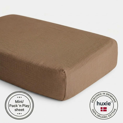 Pack Mini Crib Sheets - Organic Cotton Muslin Fitted Crib Sheet Fitted for and Play - Ultra-Soft and Breathable Crib