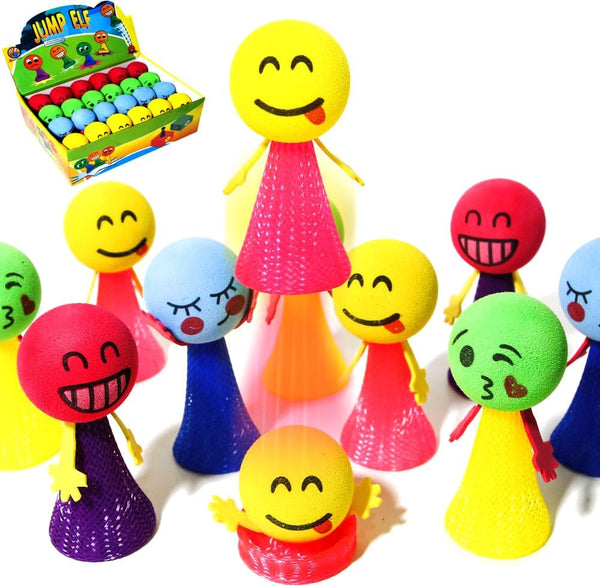 PROLOSO Colorful Jumping Popper Bouncy Toy Balls, 24 Pcs Spring Launchers