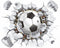 17"x16" 3D Soccer Football Cracked Wall Stickers, Removable Vinyl Decals for Kids Room