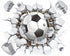 17"x16" 3D Soccer Football Cracked Wall Stickers, Removable Vinyl Decals for Kids Room