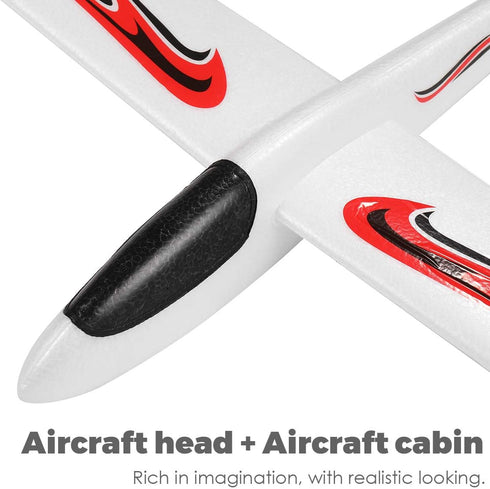 1PC 39 inch TOYANDONA Foam Glider Airplane, Large Throwing Glider Planes Lightweight Outdoor Flying Glider Airplane