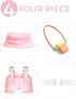 Set 6.69''/17cm Clothes for Labubu Clothes (NO Doll) fit Doll Clothes, Premium Outfit with Accessories, Pink-Popcorn
