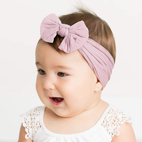 CÉLLOT 20 Colors Super Stretchy Soft Knot Baby Girl Headbands with Hair Bows, Nylon Head Wrap for Infants