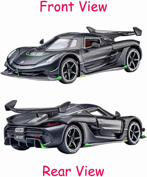 Toy Cars Model Koenigsegg Jesko 1/24 Black Alloy Collectibles, Die-cast Vehicles with Sound and Light