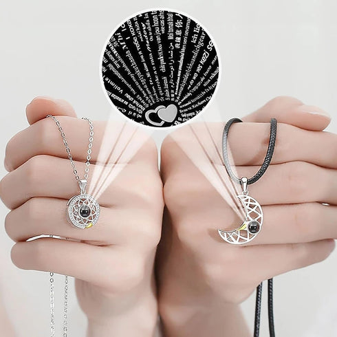 Couple Bracelet Long Distance Matching Heart Necklaces Set for Bf Gf Couples Jewelry Gifts for Him Her Wedding 2024