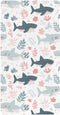 miaozhen Cotton Baby Crib Sheets Comfy Breathable Cute Cartoon Tropical Shark White Toddler