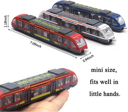 Set Set Pack 3 OTONOPI Toy Train High Speed Locomotive Engine Die Cast Model Car Sliding Linked Subway Bullet Train