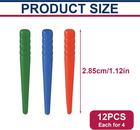 12 1/8 Pcs Cribbage Board Pegs Plastic Cribbage Pegs Fit Holes Traditional Board Game Crib Board Pins Game Accessories