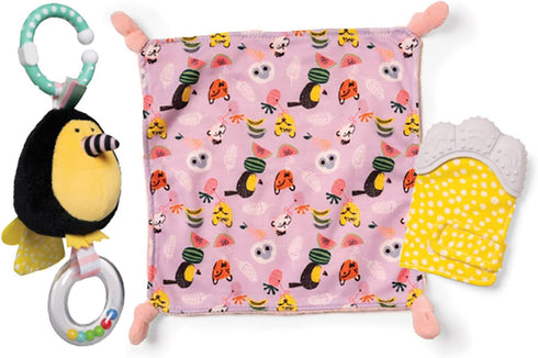 Manhattan Toy Set Fruity Paws Teether Mitt & Blankie Gift for Babies