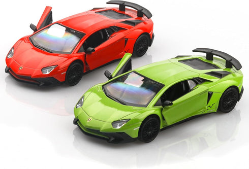 1/36 Scale Lamborghini Aventador LP750-4 SV Diecast Cars, Pull Back Vehicles, Cars Gifts for Boys Girls (Green)