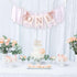 TUTOTU 1st Rose Gold Blush & White Birthday Banner - Highchair Banner, Party Decoration