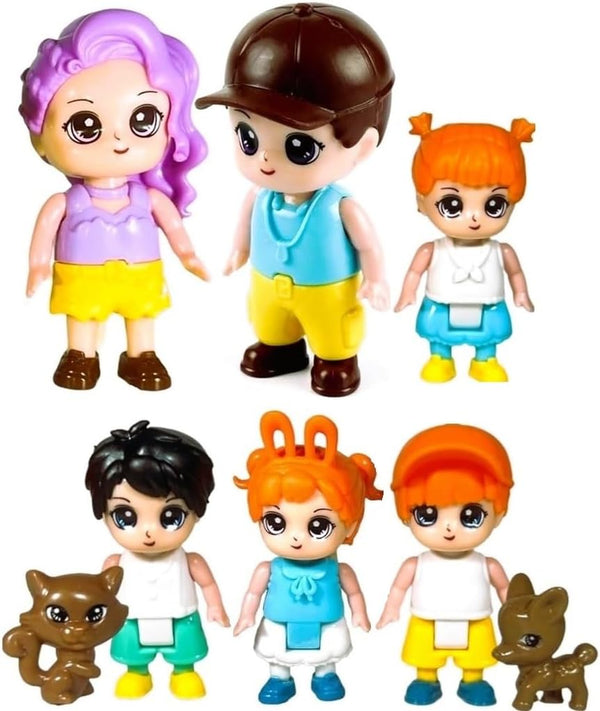 FUNERICA Dollhouse People Figures Playset, Dollhouse Family Little People Figures with Pets, Doll House Accessories