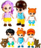 FUNERICA Dollhouse People Figures Playset, Dollhouse Family Little People Figures with Pets, Doll House Accessories