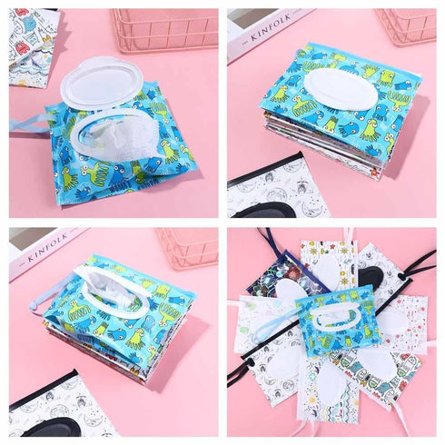 generic Strollers,Backpacks,Travel,Diaper Bag,7.08 5.51 inch(9) Wipes Dispenser Refillable Reusable Wipe Holder Wipe