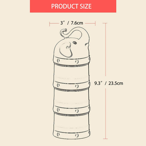 IENYPA Baby Milk Powder Formula Dispenser, Stackable Formula Dispenser Container Mixie Bottle for Travel, Large