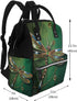 QSMJKLD Backpack Mommy Daypack Jewel dragonfly Diaper Bag with Changing Pad, Pacifier Holder - Multifunction Travel