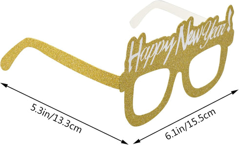 obmwang 24 Pieces Happy New Year Eyeglasses, Fancy Party Glasses for 2025 New Year's Eve Party Favors