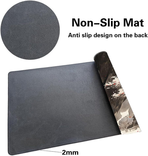 MTG Playmat 24x14in with Free Storage Bags, Non-Slip Backing, Ideal TCG Mouse Pad, Shadow Dragon (No Deck)