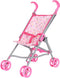 Dream Collection Doll Stroller - Metal Fold Up and Down Umbrella Stroller for Pretend Play, Pink