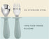 PandaEar 4 Set Baby Toddler Silicone Stainless Steel Utensils, Spoon Fork for Baby Toddler, BPA Free Anti-Choke Design