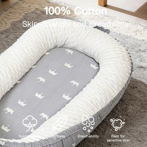 Bubbyhuts 100% Tummy Infant Support Cushion-Breathable and Soft Organic Cotton, Portable Time Mat with Removable