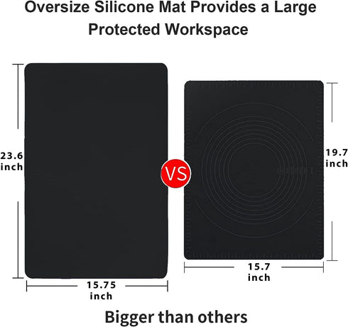 2 Pack Countertop 23.6 x15.75 Inch Extra Large Silicone Mats for Baking Crafts, Multipurpose Kids Dinner Placemat Desk