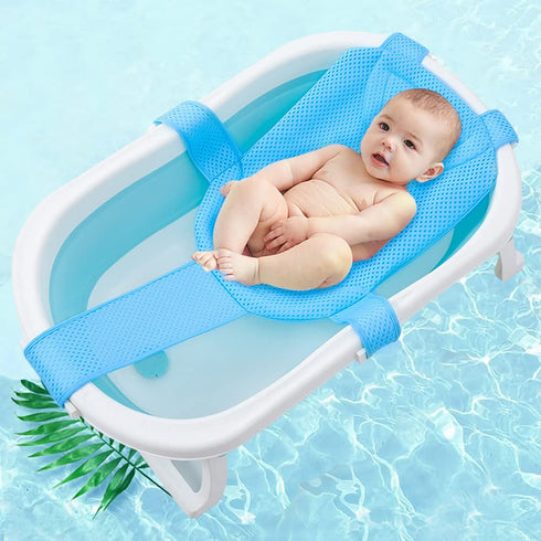 Baby Bath Seat Support Net, Soft Newborn Bath Cushion, Breathable Infant Bathing Support Mat for 0-18 Months