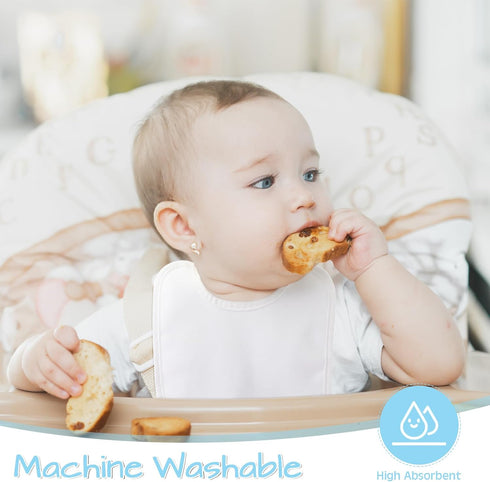 Cotton Baby Bibs in Solid White | Ideal for Feeding & Baby Shower Games