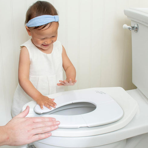 No-Pinch One Proud Toddler Premium Travel Potty Seat Compact, Non-Slip, Made in USA Seat, Locking Hinges, Easy