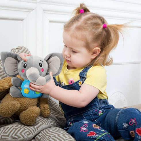 STEAM Life Baby 3-6 Months Boy Gifts, Musical Plush Elephant Toys for Newborn Toddler, Light Up Stuffed Animal