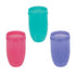 Nuby Wonder Cup with 360 Smart Edge Silicone Rim, 10 oz, 3-Pack, Aqua/Purple/Pink