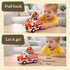 1 2 1-3 6-12 Little Acorn, Wooden Pull Back Cars with Mix & Match Characters | Montessori Toys for & Year Old | Car