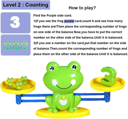 Frog Balance Cool Math Counting Game, Educational Early Learning Scale STEM Toys Gifts for Preschool Toddlers Kids Age