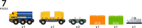 BRIO 33982 Three-Wagon Cargo Train - Kid-Friendly Wooden Toy Train, Engaging Play Experience, Compatible with All