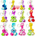 20 Packs Rainbow Bulk Music Mini Pop Guitar Bubble Fidget Keychain Gift for Holiday Kids Boys Girls Beach Party Favors