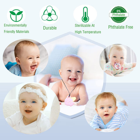 Chew Necklaces for Sensory Kids, 5 PCS Silicone Chewable Necklaces, Perfectly Textured Chewy Toys for Aggressive Chewers