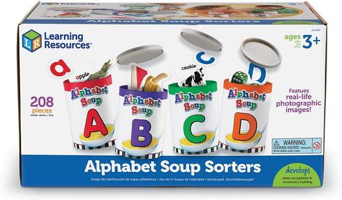 208 3+, Learning Resources Alphabet Soup Sorters - Pieces, Ages Early Phonics Manipulatives, ABCs, Alphabet Awareness