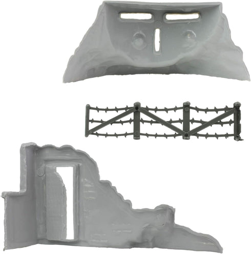 BMC Classic Marx Axis Ambush - 14pc Gray Plastic Army Men Playset Accessories
