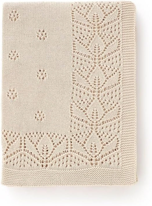 LAWKUL Cellular Blanket Baby 100% Cotton Knitted Soft Babe Crochet Blankets for
