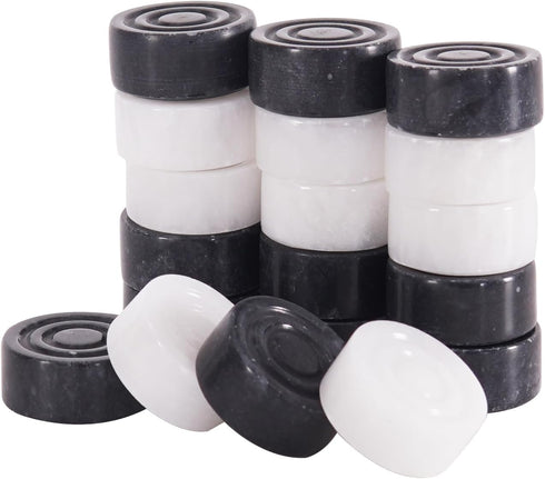 Radicaln Marble Black & White Big Board Games, Complete Checker Figures for 15 Inches Checkers Board