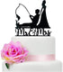 YzYbuaego Black Fishing Wedding Cake Topper, Mr & Mrs, Fishing Theme for Wedding/Engagement/Bridal Shower